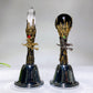 Metal Bell with Black Obsidian Sphere Clear Quartz Point Wholesale