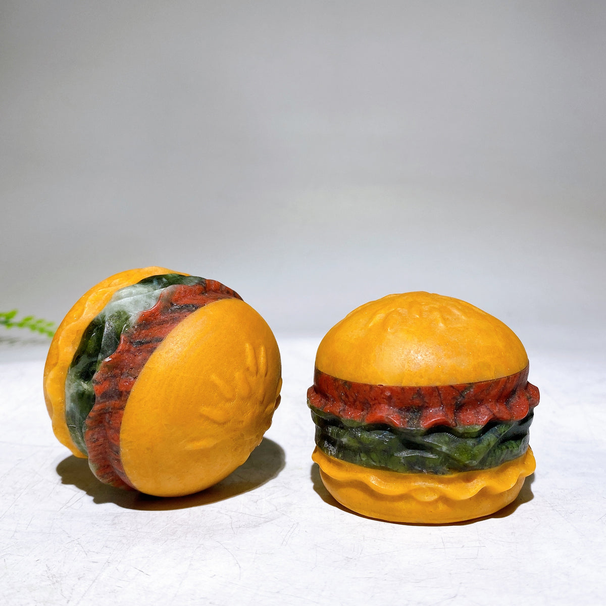 2.0" Yellow Jade Hamburger Carving Wholesale