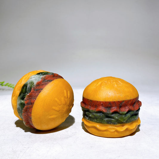 2.0" Yellow Jade Hamburger Carving Wholesale