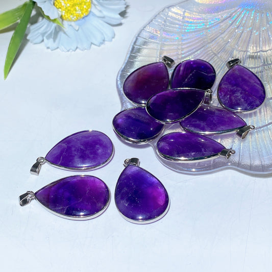 35mm Amethyst Water Drop Shape Pendant Bulk Wholesale