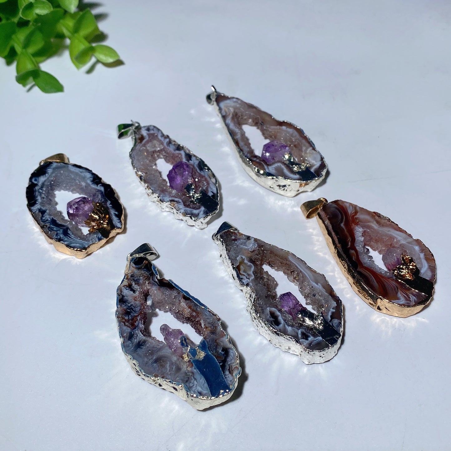 Irregular Shape Druzy Agate Amethyst Pendant Crystal Healing Bulk Wholesale