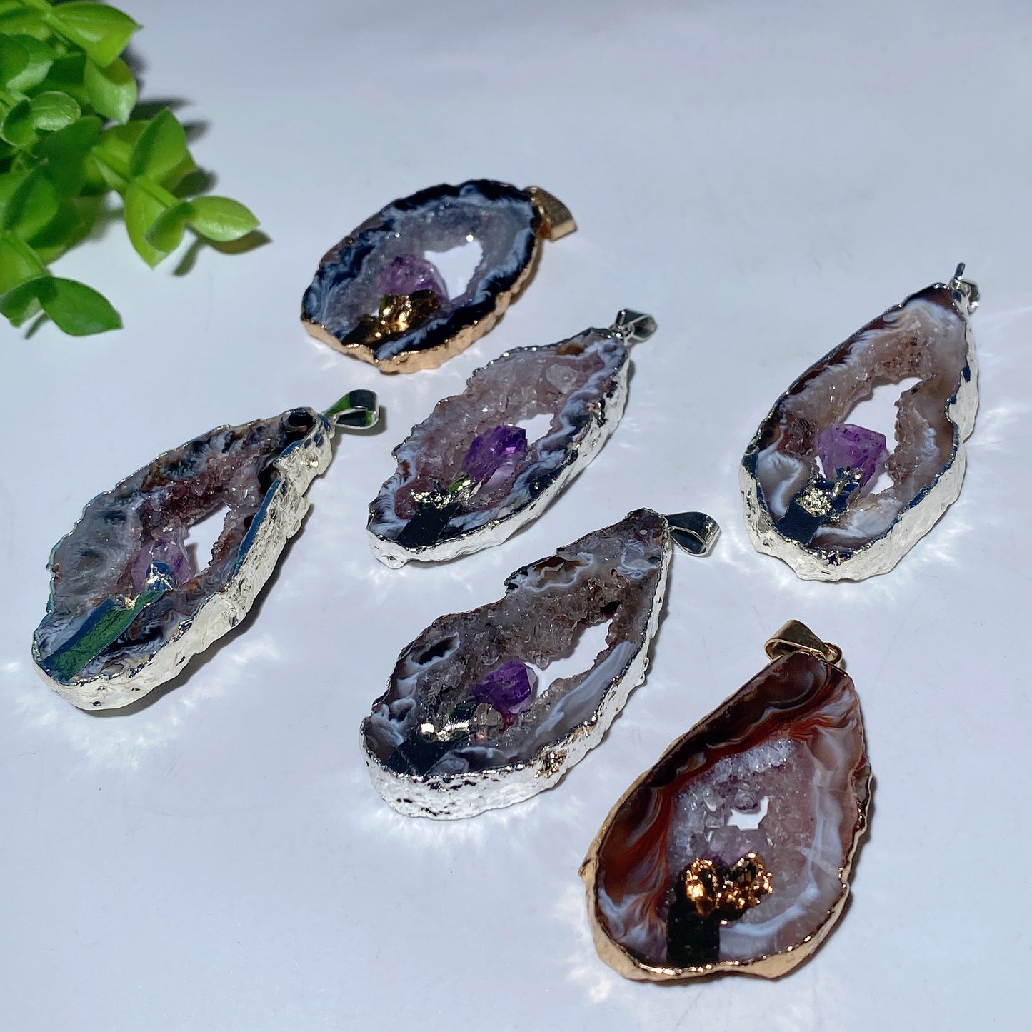 Irregular Shape Druzy Agate Amethyst Pendant Crystal Healing Bulk Wholesale