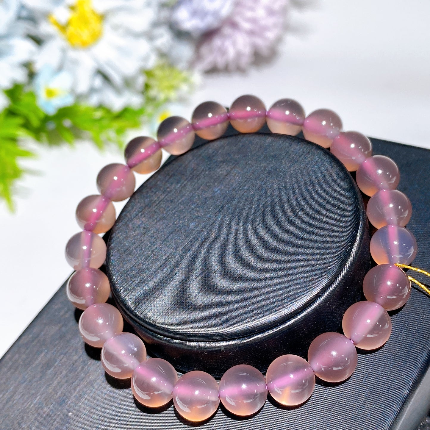 8mm Smoky Purple Chalcedony Bracelet Crystal Healing Bulk Wholesale