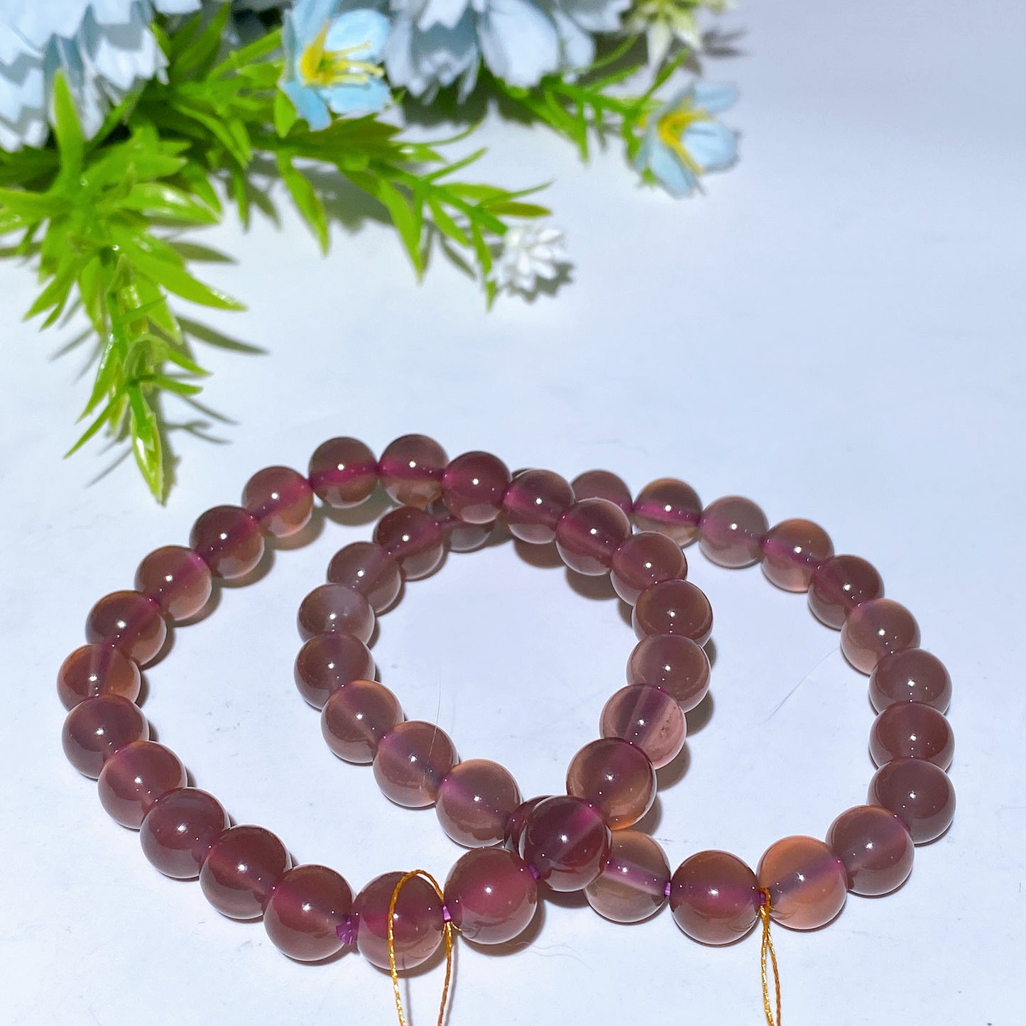 8mm Smoky Purple Chalcedony Bracelet Crystal Healing Bulk Wholesale