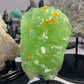 15cm Green Fluorite Grow with Barite with Stand