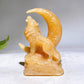 4.1" Crystal Wolf with Moon Carving Wholesale