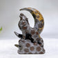 4.1" Crystal Wolf with Moon Carving Wholesale