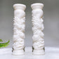 White Jade Pillar with Dragon Relievo Carving Wholesale