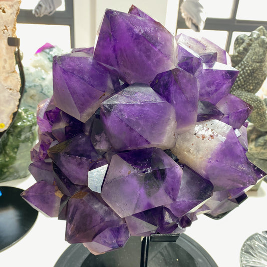 42cm Large Unique Amethyst Cluster Specimen with Stand Crystal Healing