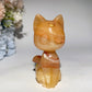 3.8" Mixed Crystal Cat Carvings Bulk Wholesale