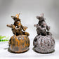 5.9" Crystal Witch Riding Broom on Pumpkin Lamp Carving for Halloween Wholesale
