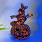 5.9" Crystal Witch Riding Broom on Pumpkin Lamp Carving for Halloween Wholesale
