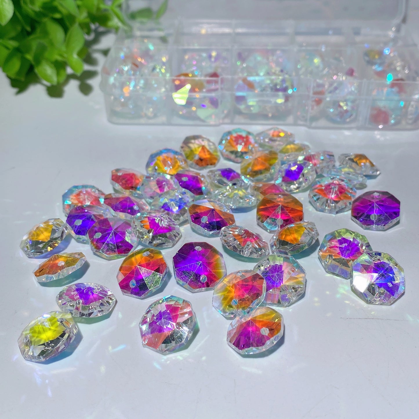 100 Pieces Aura Resin Drilled Accessories for Suncatcher DIY Bulk Wholesale