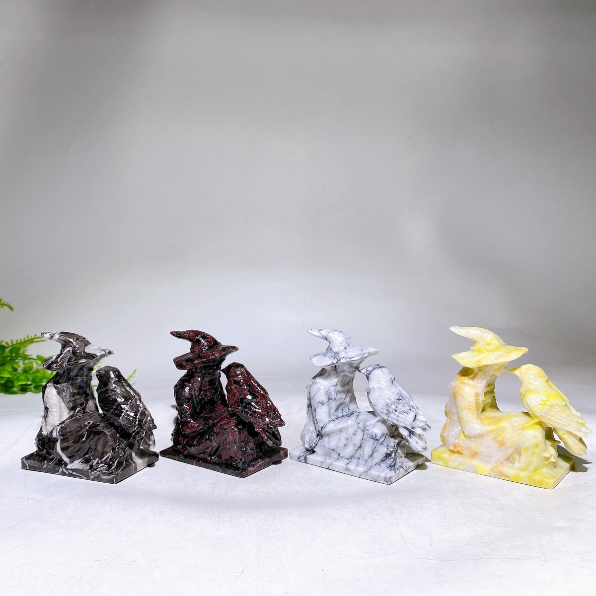 3.2" Natural Crystal Witch Raven Carving Wholesale