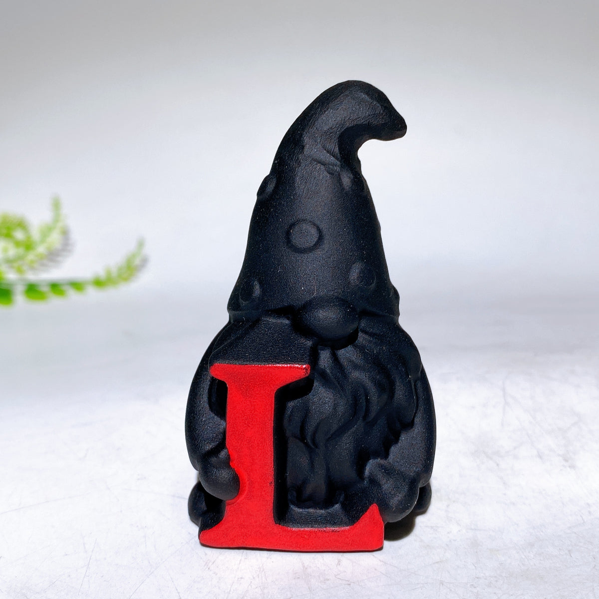 2.8" Black Obsidian Dwarf with 'LOVE' Letter Carving Wholesale