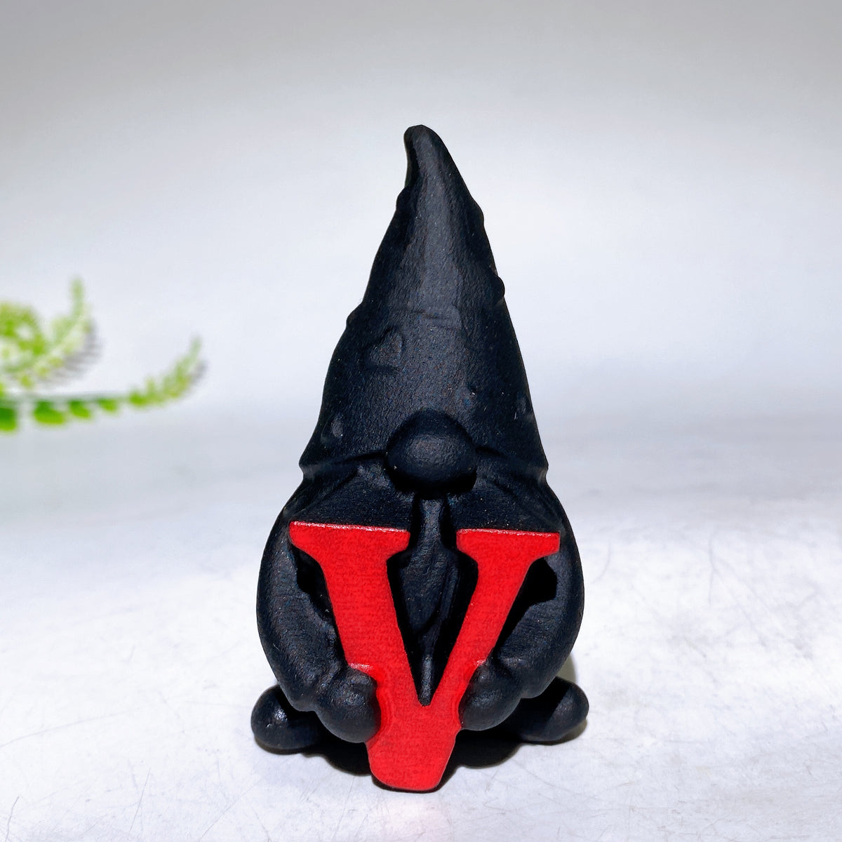 2.8" Black Obsidian Dwarf with 'LOVE' Letter Carving Wholesale