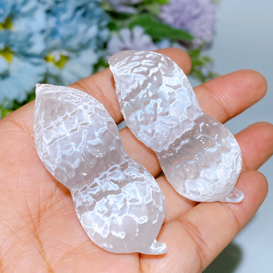 2.3" Selenite Peanut Carving Crystal Healing Bulk Wholesale