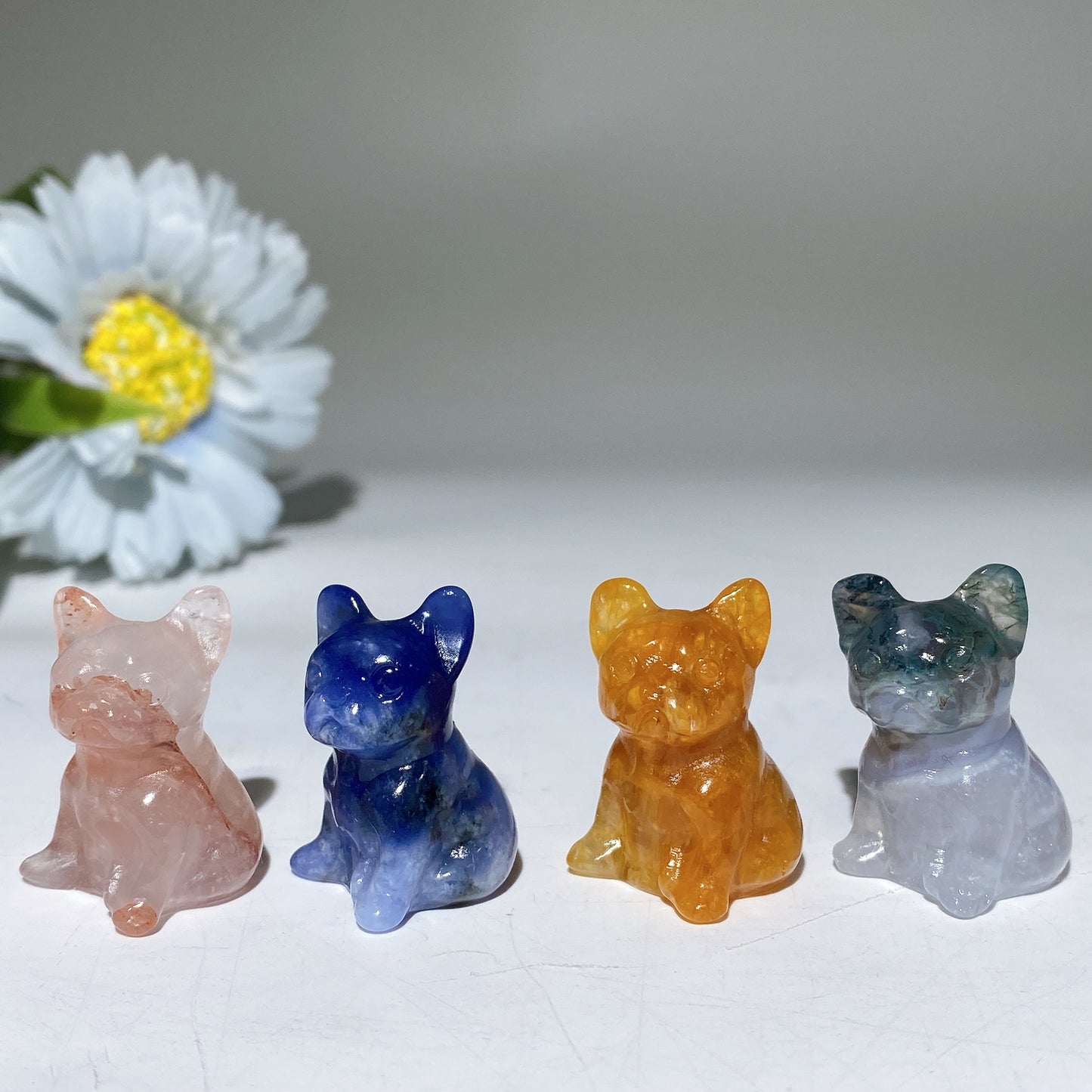 1.1" Crystal Bulldog Carvings Bulk Wholesale