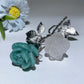 19cm Silver Stem Mixed Crystal Double Flowers Carvings Bulk Wholesale