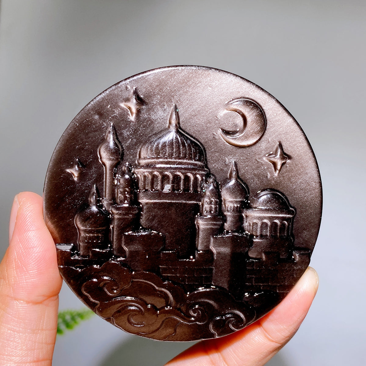 3.1"-3.3" Silver Obsidian Slab Carving Wholesale New Arrival