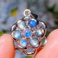 20mm Golden Rutialted Quartz Labradorite Amethyst Spin Flower Pendant Crystal healing Bulk Wholesale