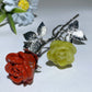 19cm Silver Stem Mixed Crystal Double Flowers Carvings Bulk Wholesale