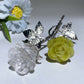 19cm Silver Stem Mixed Crystal Double Flowers Carvings Bulk Wholesale