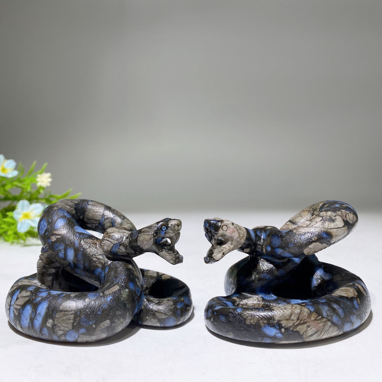 2.5" Blue Que Sera Snake Carving Bulk Wholesale