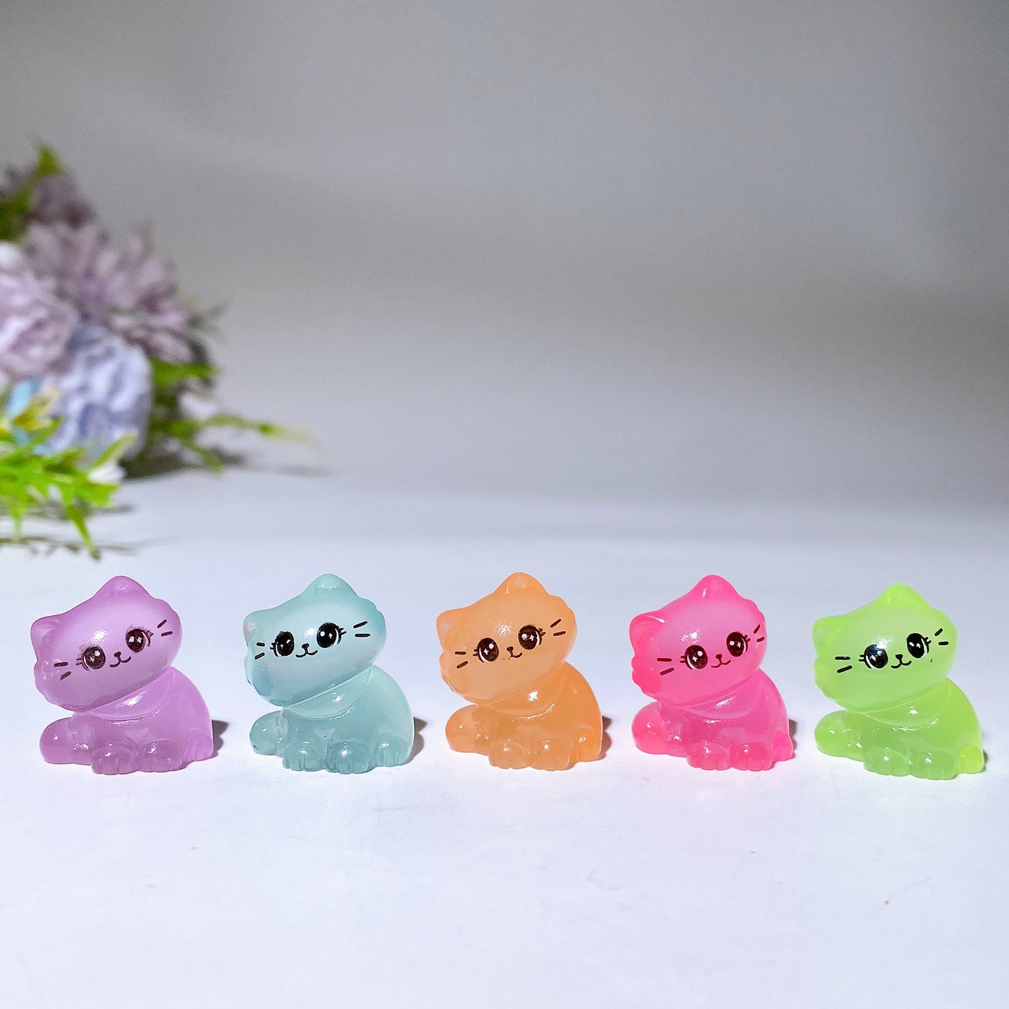 Mini Luminous Mushroom Snowman Spider Cat Crystal Healing Bulk Wholesale