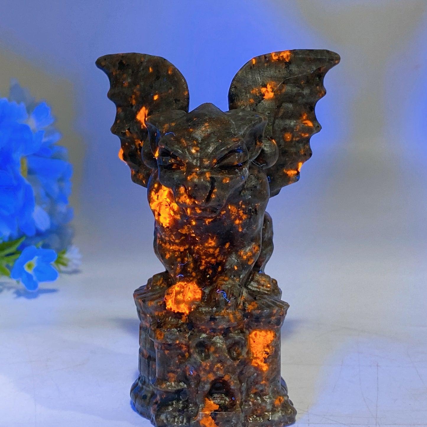 10cm Yooperlite Fossil Stone Gargoyle Carving Crystal Healing Bulk Wholesale