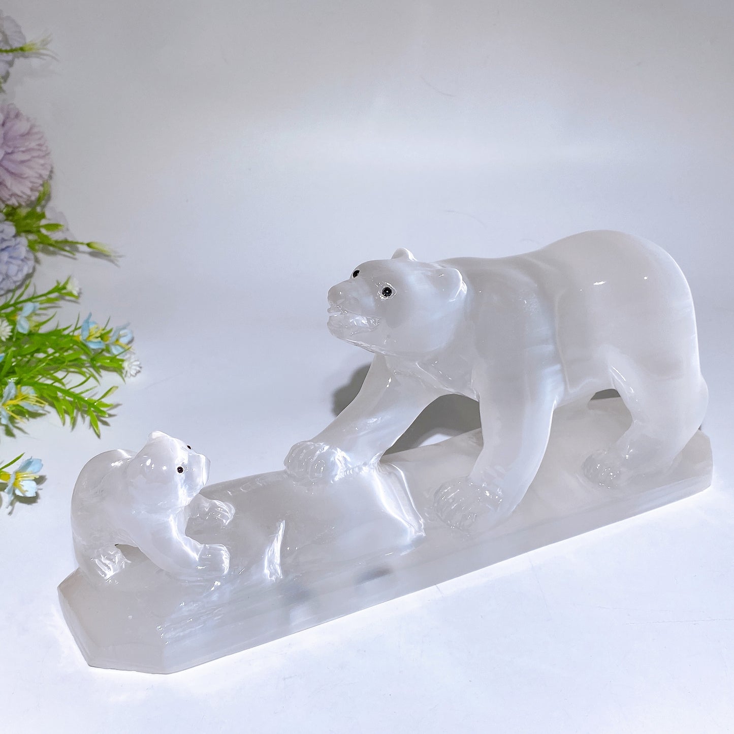 27cm Selenite Bears Carving Crystal Healing Bulk Wholesale