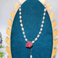 28cm Natrual Water Pearl with Natural Rose Necklace Crystal Healing Bulk Wholesale