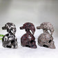 5.2" Natural Crystal Skull Raven Carving for Halloween Wholesale