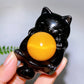 3.1" Natural Crystal Cat Shape Stand Carving Wholesale