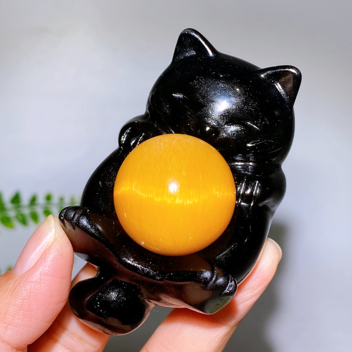 3.1" Natural Crystal Cat Shape Stand Carving Wholesale