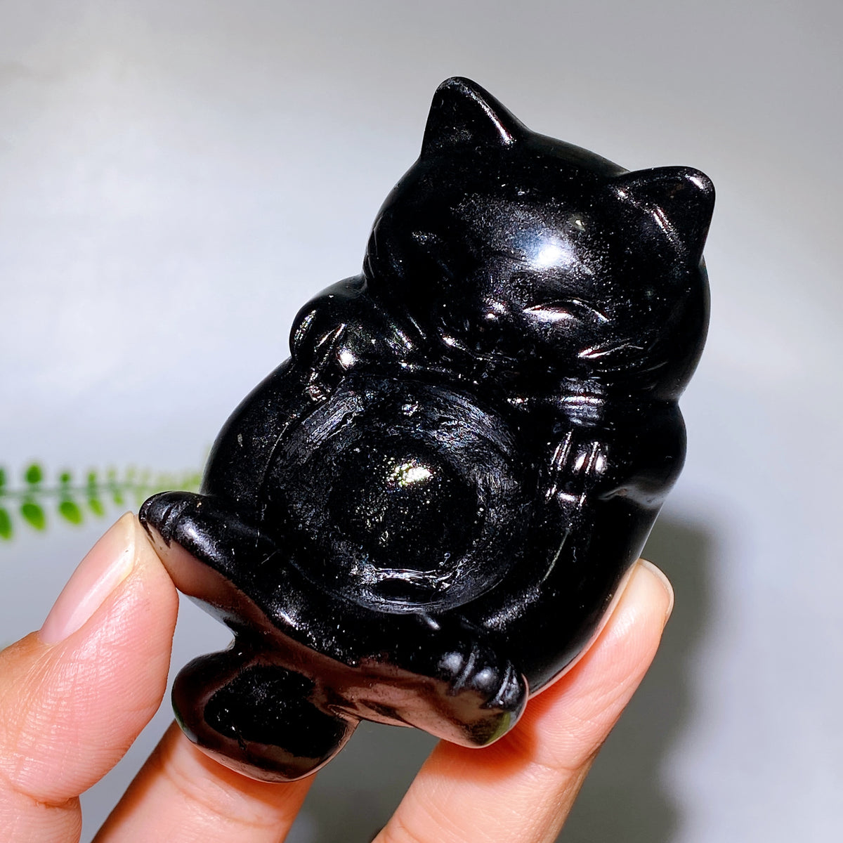 3.1" Natural Crystal Cat Shape Stand Carving Wholesale