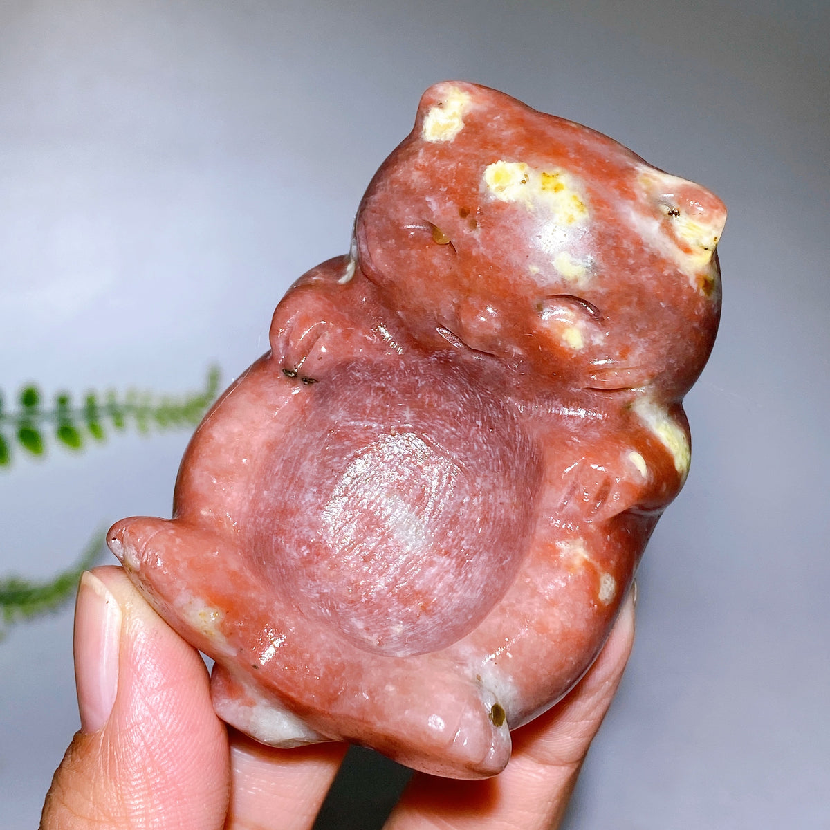 3.1" Natural Crystal Cat Shape Stand Carving Wholesale