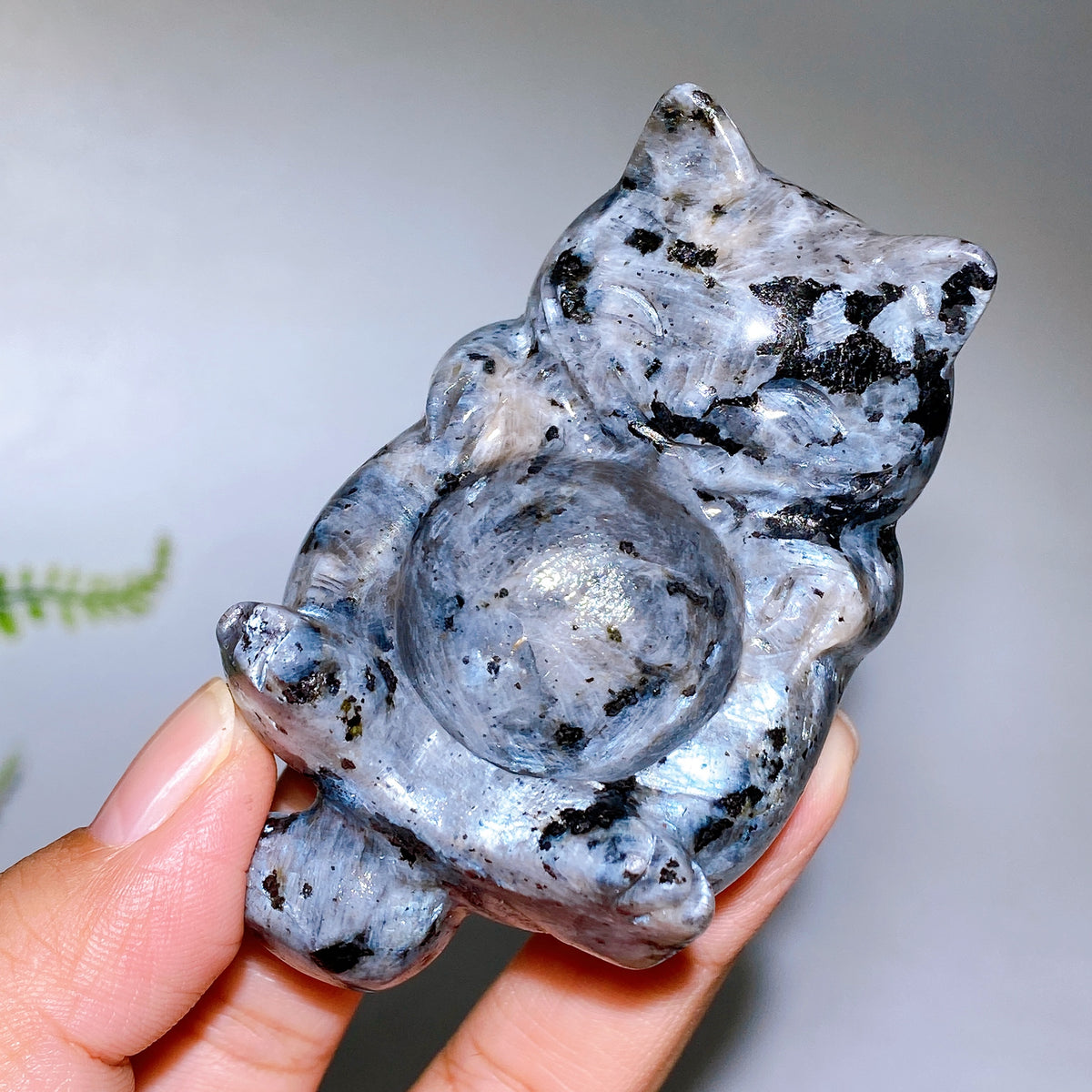 3.1" Natural Crystal Cat Shape Stand Carving Wholesale