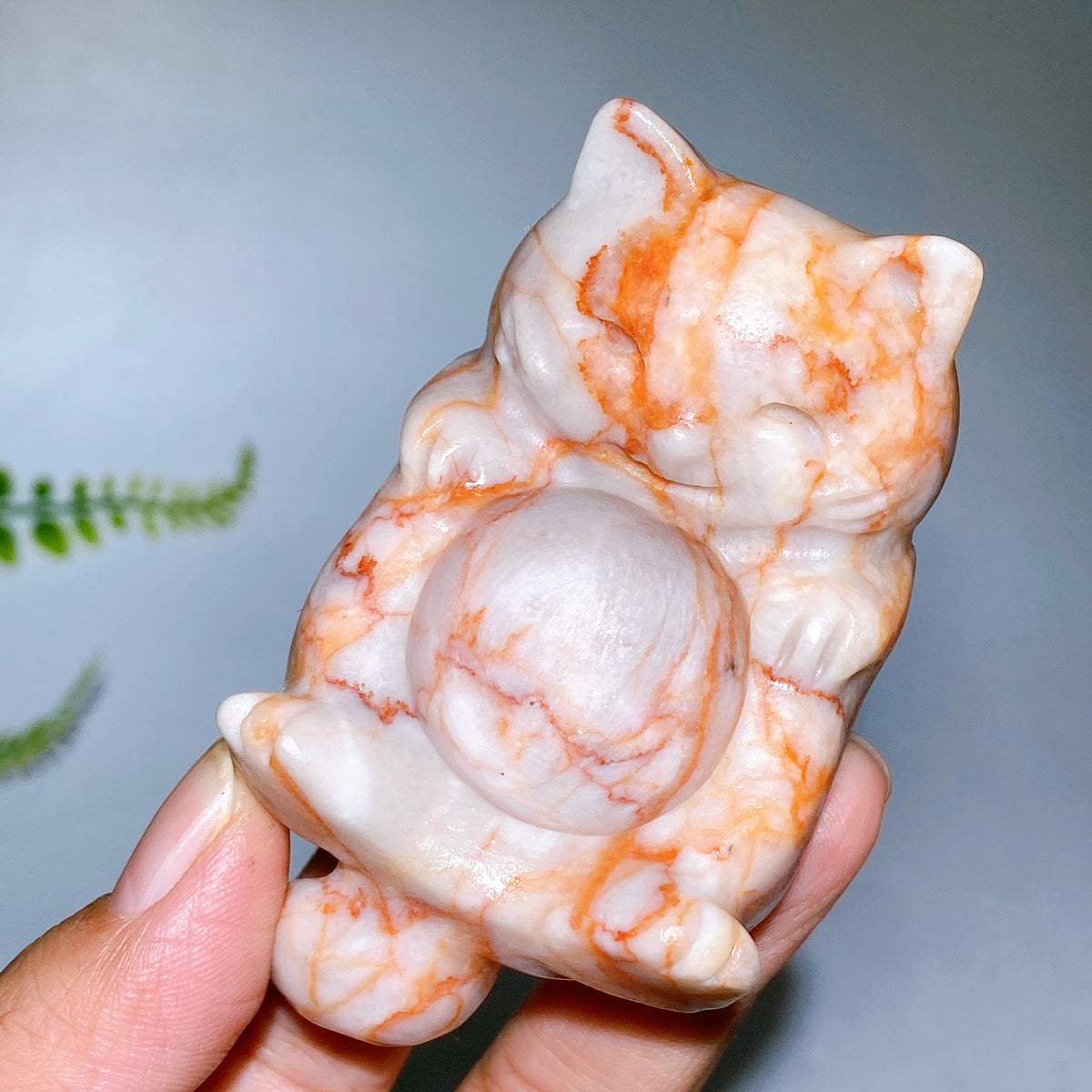 3.1" Natural Crystal Cat Shape Stand Carving Wholesale
