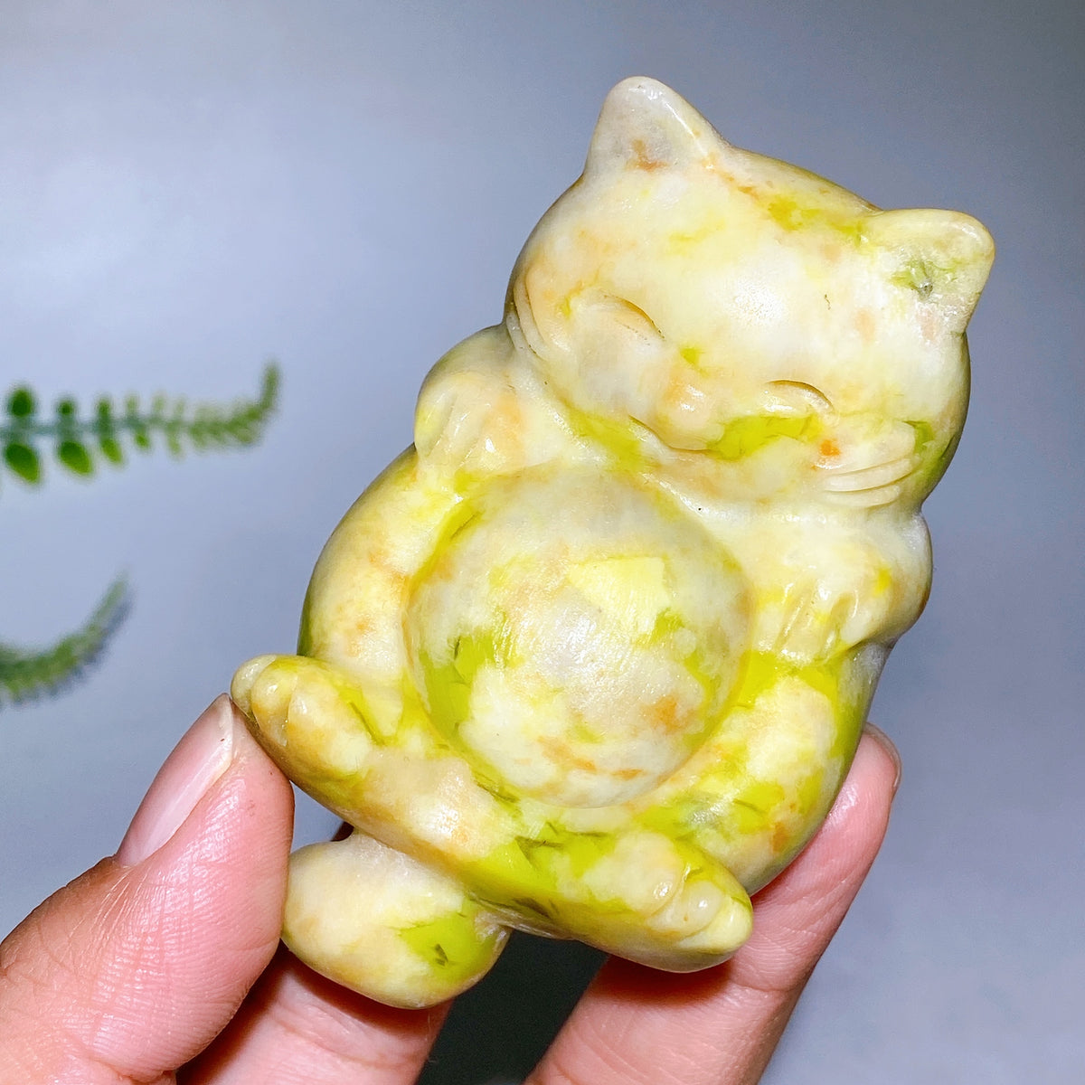 3.1" Natural Crystal Cat Shape Stand Carving Wholesale