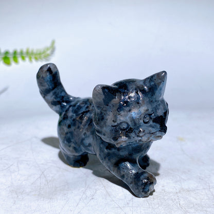 2.3" Natural Crystal Cat Carving Wholesale