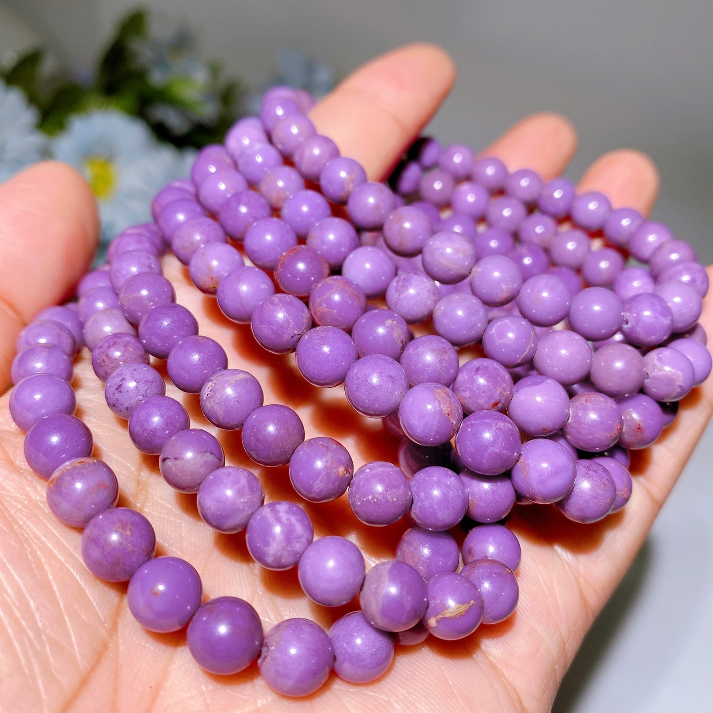 7-8.5mm Phosphosiderite Bracelet Crystal healing Bulk Wholesale