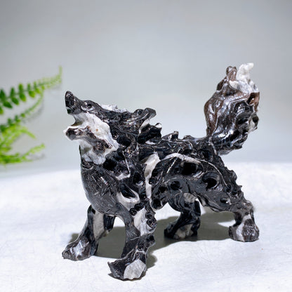 3.9" Natural Crystal Wolf Carving Wholesale