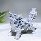 3.9" Natural Crystal Wolf Carving Wholesale