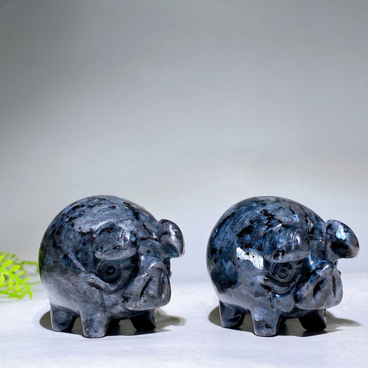 2.3" Larvikite Pig Carving Wholesale
