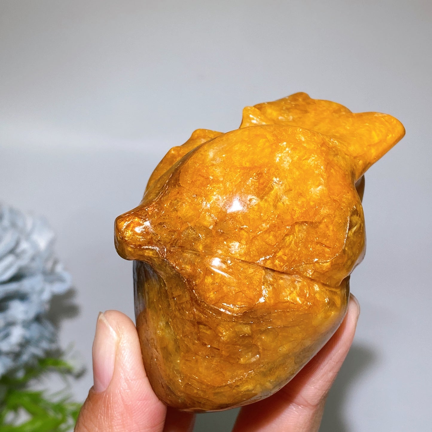 3.0" Golden Healer Biological Heart Carving Crystal Healing Bulk Wholesale