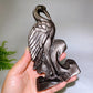 16cm Silver Obsidian Flamingo Carving Wholesale