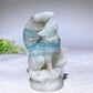 3.2" Natural Crystal Wolf Moon Carving Wholesale