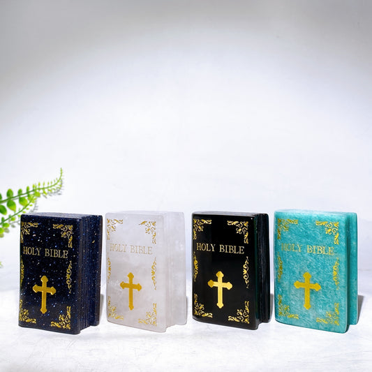 2.8" Natural Crystal Holy Bible Carving Wholesale