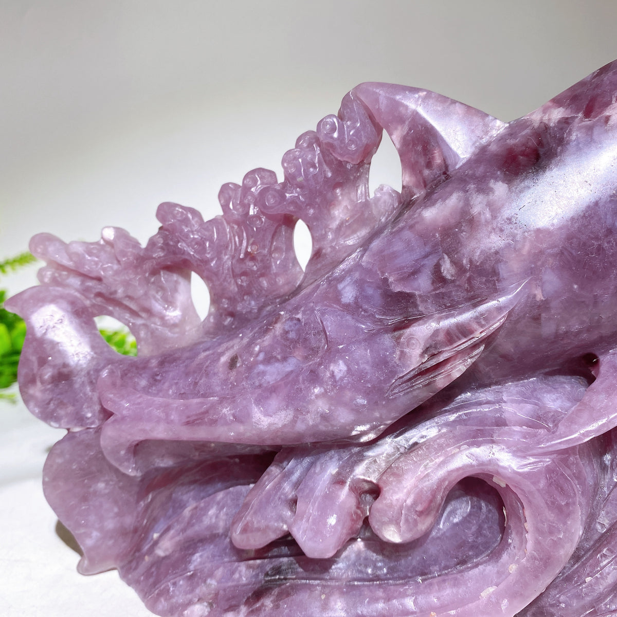 23cm Large Unique Purple Mica Shark Carving Wholesale